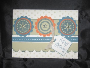 Using Stampin' Up! craft punches, Big Pieces stamp set and Boho background.